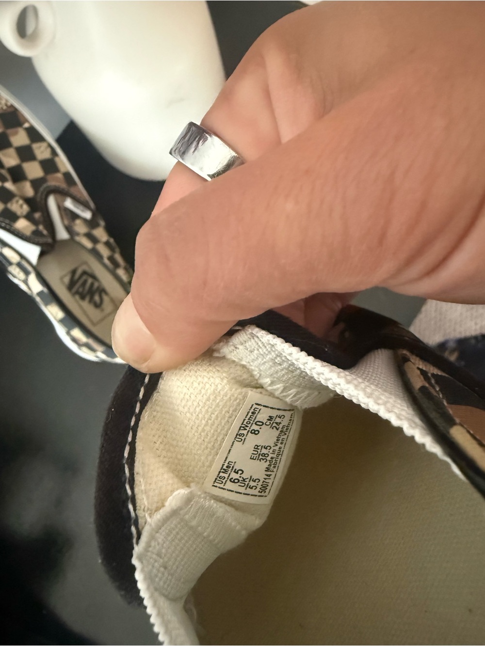 Camo Vans Checkerboard Slip-On Size 8 - Picture 6 of 6
